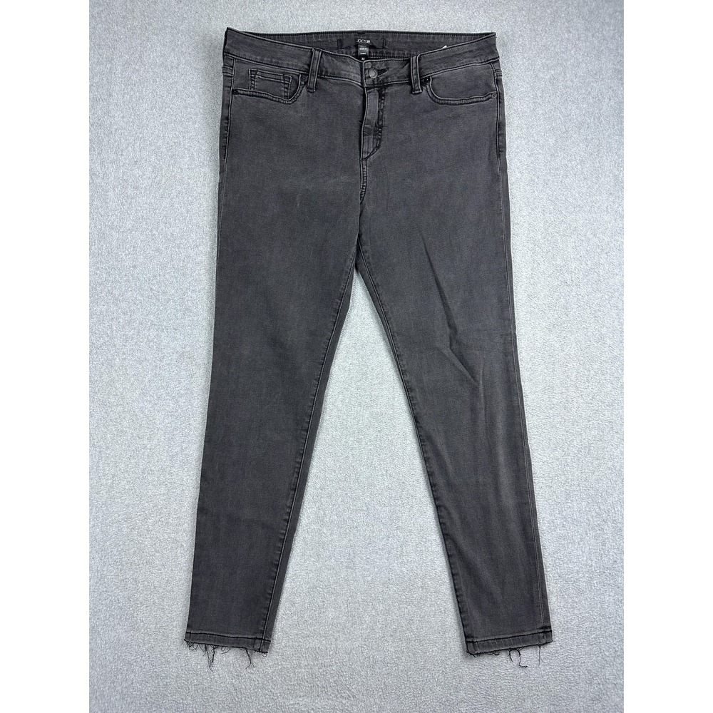 Joes Jeans Womens 32 Gray Charcoal Wash Mid Rise Skinny Stretch Raw Hem Denim